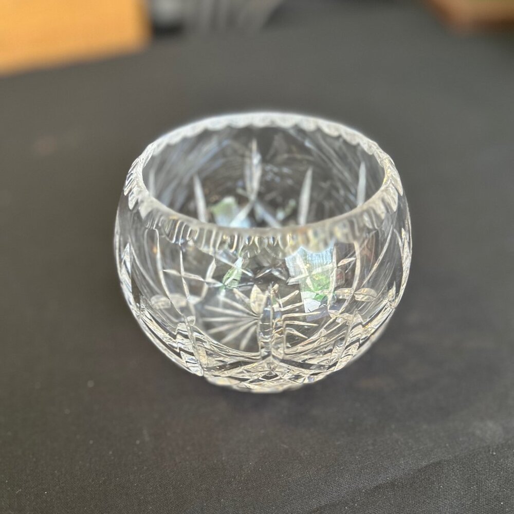 Majestic Crystal bowl, 3.75" high x 4.75" wide, has some small rough spots